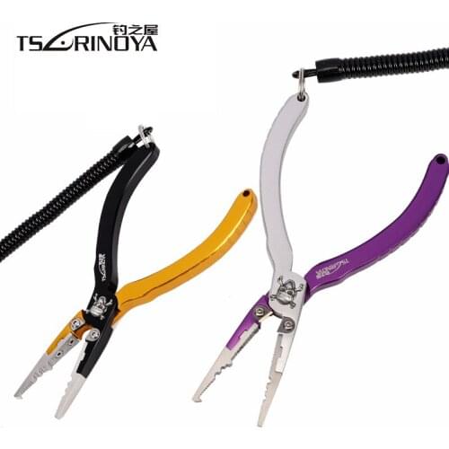 TSURINOYA Multi-purpose Fishing Plier 95g Aluminum Lure Pliers Tungalloy Cutter Fishing Kit With Bag Fishing Tools Alicate Pesca