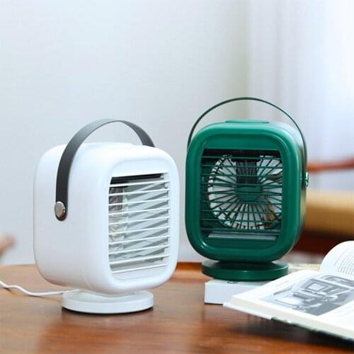 Air Cooler Fan Mini Desktop Air Conditioner With Night Light USB Water Cooling Fan Humidifier Purifier For Office Bedroom Summer