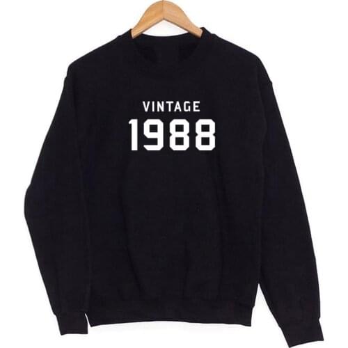 VINTAGE 1988 Letters Print Women Sweatshirts Cotton Casual coat for mom Funny Sweatshirts For Lady Girl pullovers Hipster Tumblr
