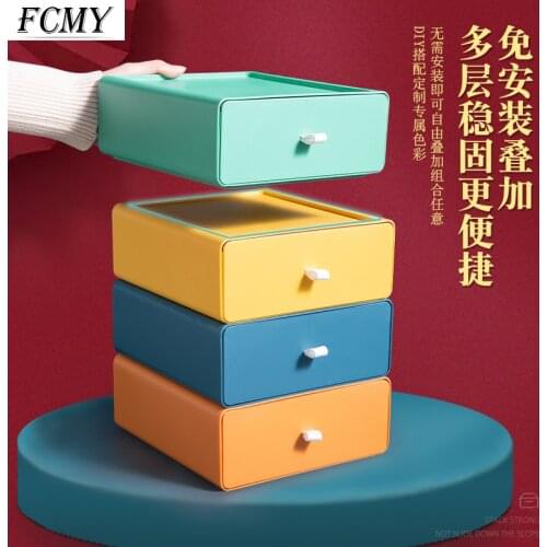 Drawer Box Table Plastic Kitchen Storage Rack Table Storage Box Note Pen Stationery Storage Box Large Office Desktop Cleaning