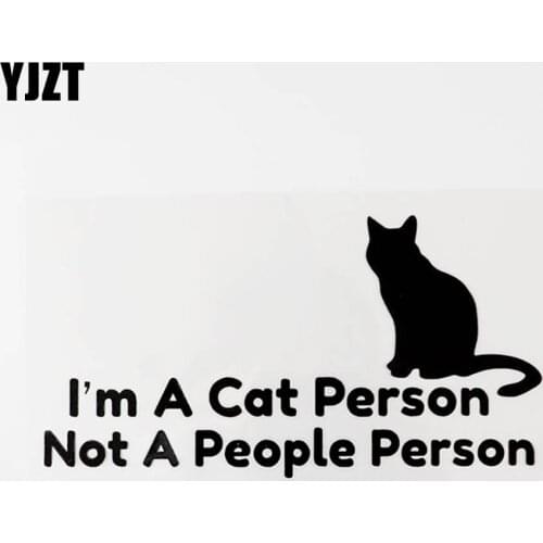 YJZT 19.7CM×10.2CM Fun I"m A Cat Person Not A People Person Vinyl Animal Cat Car Sticker 8C-0531