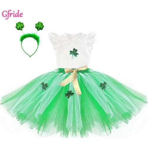 Green Tutu Dress Children Halloween Giraffe Costume Headband T-shirt And Skirts Sets Kids Cosplay Christmas Party Dress