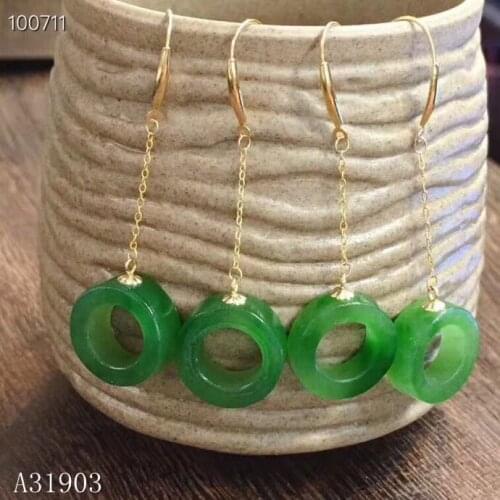 KJJEAXCMY boutique jewelry 18k gold inlaid with natural jasper gemstone female earrings to support professional identification