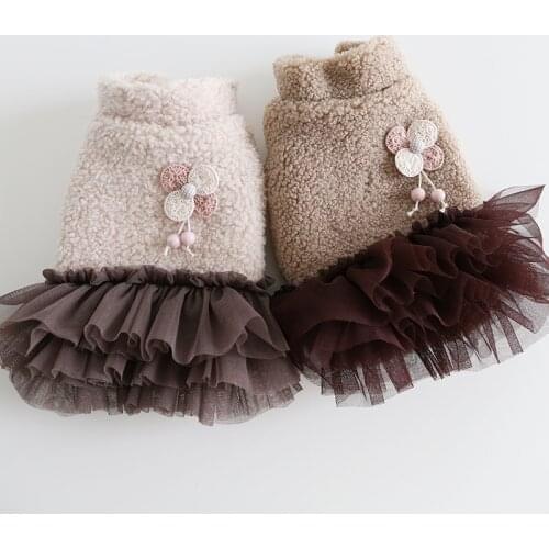 Puppy Dress Winter Small Dog Dresses Tutu Clothes Pet Skirt Wholesale Dog Clothing Bichon Poodle Maltese Suit Kitten Costumes