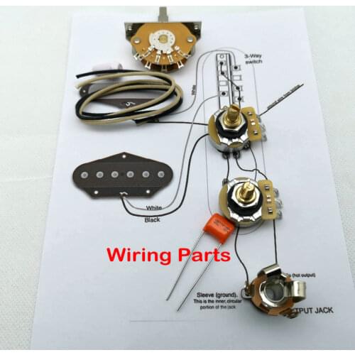 1 Set Wilkinson WVT Alnico5 Pickup Single coil Pickups Wiring Parts Suitable for Tele Guitar