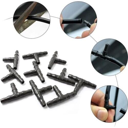 10 PCS Barb Tee Connector 1/4 Inch Hose Garden Lawn Connector Connector Dropship Hot Hose Sell Mm 4/7 Watering Irrigation N2A9