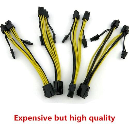 18AWG PCI-E 6pin to Dual 8-pin Y-Splitter Extension Cable