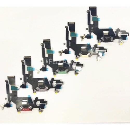 12pcs A quality Bottom Charger Charging Plug Port Dock USB Connector With Micro Mic Flex Cable For iPhone 11 Replacement Parts