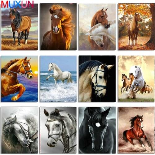 Muxun Diamond Embroidery Anmial Cross Stitch Diy Diamond Painting Horse Diamond Mosaic Rhinestones Home Decor Art Handmake Rp784