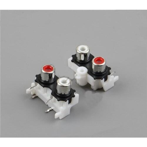 AV core socket 4 feet RCA seat two holes PCB welding audio video socket lotus seat