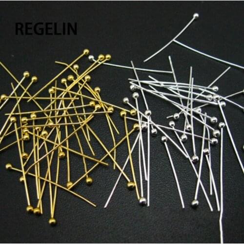 REGELIN 200pcs/lot Length 20 25 30 40 50 mm Metal Ball Head Pins For Diy Jewelry Making Head pins Findings Dia 0.5mm