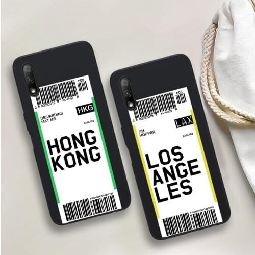 Hot Air ticket travel New York Los Angeles black Case For Huawei P40 P30 P20 Lite Pro P smart 2019 Mate 10 20 30 40 Pro Shell