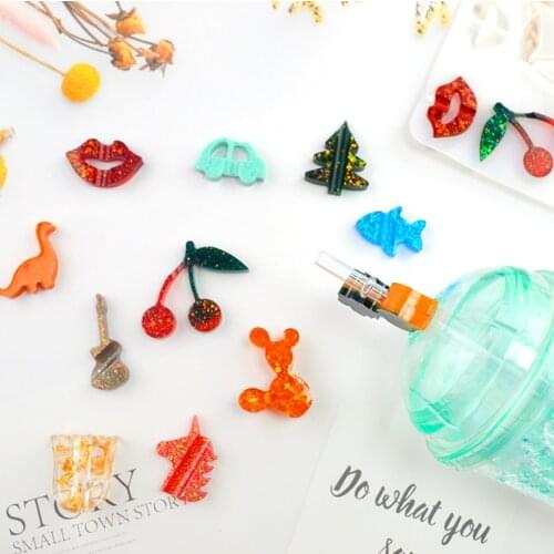 DIY Straw Accessories Mold Fruit Animal Creative Straw Decoration Buckle Silicone Epoxy Resin Mold