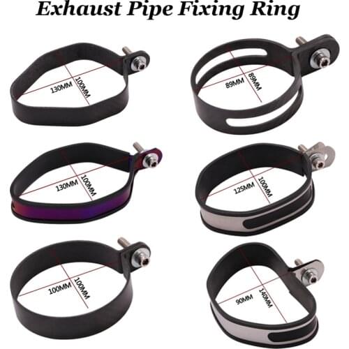 Design Universal Motorcycle Exhaust Motorcycle Muffler Carbon Fiber Exhaust Pipe Clamp Holder Fixed Ring Support Bracket