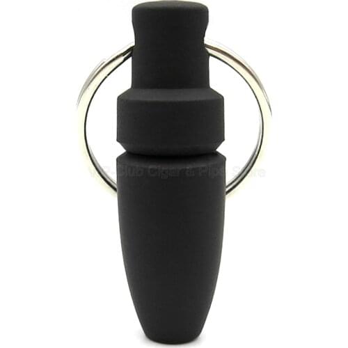 Gadgets Cigar Punch Cutter Blade Key Ring Rubber Chain Bullet Style Draw Hole Black Cut Cohiba Professional Portable Pocket