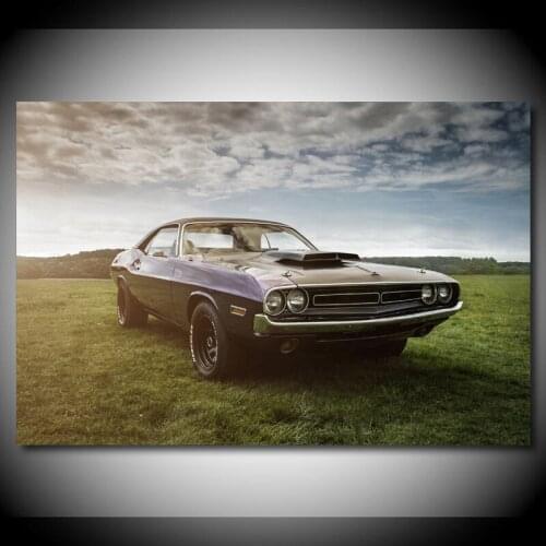 Canvas Painting Classic Muscle Car Challenger Vehicle Picture Modern Wall Art Posters and Prints For Living Room Decor