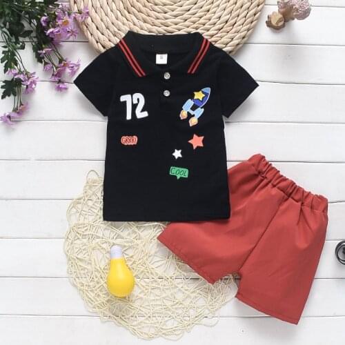 Children Boys Clothes Set Fashion Summer Boys Clothing Set Cotton T-shirt + Shorts 2pcs Outfits Children Clothes