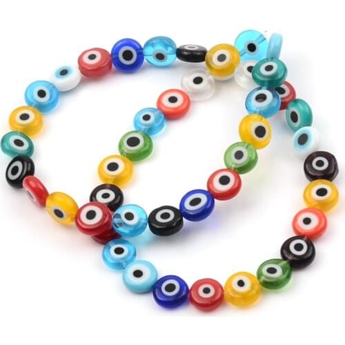 Round Shape Lampwork Beads Evil Eye Czech Glass Beads Loose Spacer Beads For Jewelry Making Bracelet Necklace Charms Jewelry