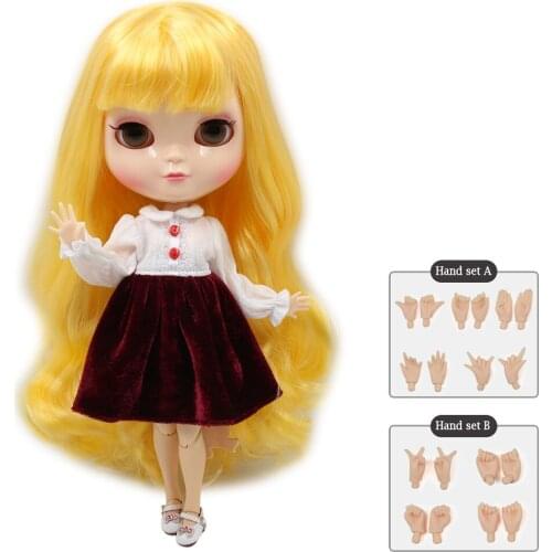 ICY 1/6 DOLL small breast azone body natural skin yellow hair with bangs/fringes 30cm including hand set A&B No.280BL1200