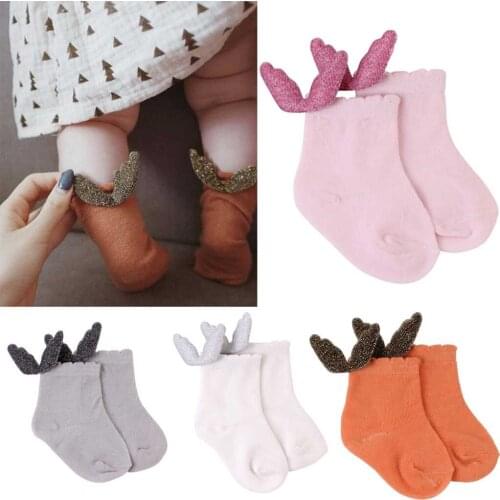 Infant Summer Cute Wing pattern Cotton socks Baby Kids Girls Toddlers soft cute Socks gold wing style short sock