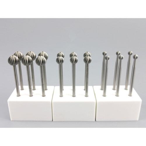 1pcs 2.35mm Shank Ball Shape Miniature Engraving Cutter Micro-carving Knife Dental Needle Olive-stone Carving Ivory Carving