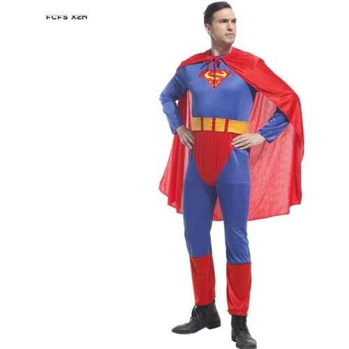 Man Super hero Cosplay Adult Halloween Movie Anime Costumes Carnival Purim parade Masquerade Nightclub Bar Role Play Party dress