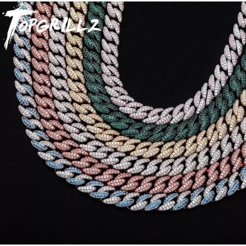 TOPGRILLZ 9mm Necklace Iced Micro Pave Cubic Zirconia Necklace Hip Hop Fashion Jewelry Women For Gift 14/15/16/18/22/24 inch