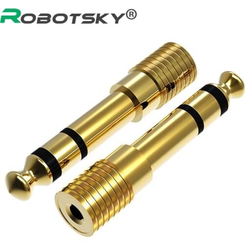 6.35mm Male To 3.5mm Female Adapter 6.35 Plug Stereo to 3.5 Jack Speaker Audio Adapter Converter for Microphone Headphone AUX