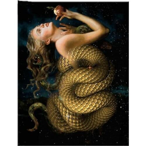 Full round DIY 5D crystal Mosaic beauty snake picture Diamond Painting Cross Stitch Kits Diamond Embroidery Rhinestones P738