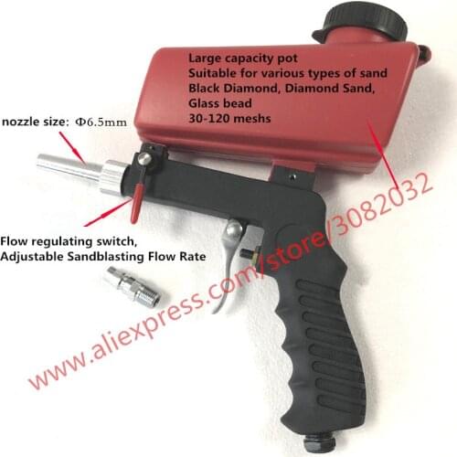Professional Gravity Feed Sandblasting Gun Air Sandblast Speed Blaster Sand Spray Gun for Rust Removing Sandblaster