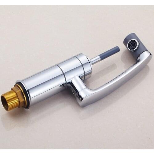 Factory direct supply Single chrome plate full copper table basin faucet hot and cold taps basin faucet audience