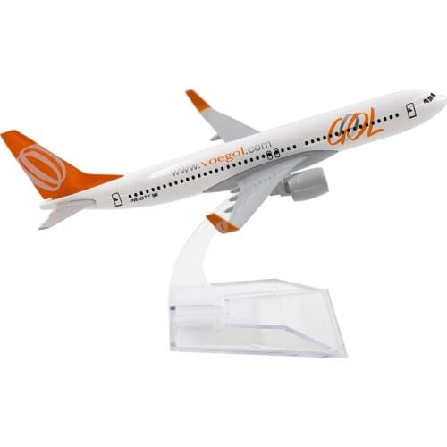 1/400 Scale Alloy Aircraft Boeing 737 GOL Airlines 16cm Alloy Plane B737 Model Toys Children Kids Gift for Collection Decoration