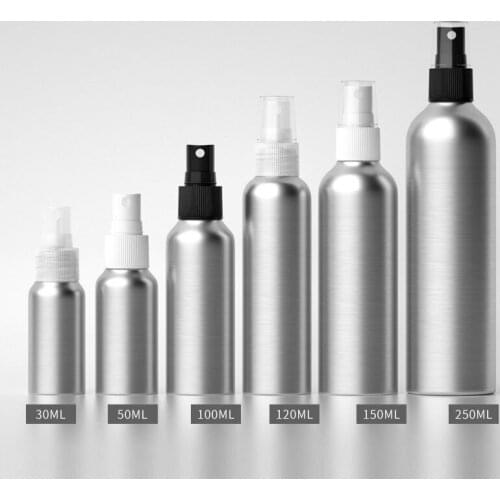 30/50/100/120ML/150ML Silver Travel Cosmetic Sprayer Atomizer Aluminum Spray Bottle Refillable Perfume Portable Empty Container