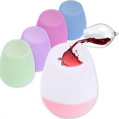 Foldable Silicone Cup Food Grade Wine Glass Shatterproof Silica Gel Wine Glass Outdoor Cup Family Party Wine Glasses