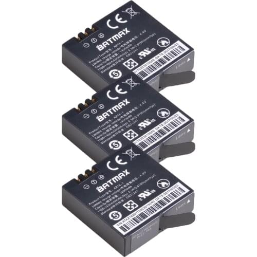 3Pcs 3.85v 1400mAh Xiaomi YI 4K Replacement Rechargeable Batteries AZ16-1 Battery for Xiaomi Yi 2 4K Action Sports Cameras