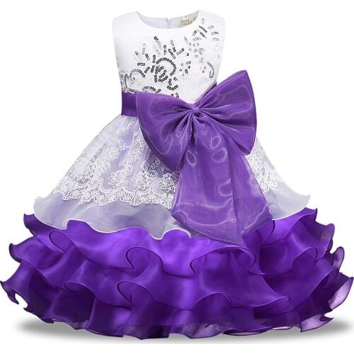 Girls wedding dress princess dress 2021 fashion new girls sequined dress bowknot childrens skirt tutu skirt 2-7 years old