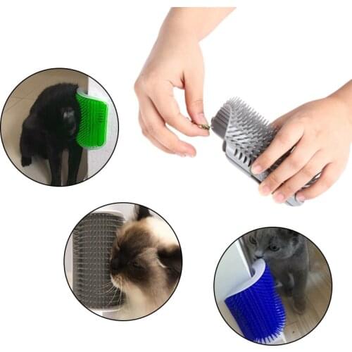 Pet Product Cat Self Groomer Wall Brush Corner Cat Massage Self Groomer Comb Brush With Catnip Cat Rubs Tickling Comb Dropship