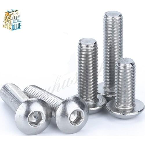 5-50pcs ISO7380 304 allen socket head screw M2 M2.5 M3 M4 M5 M6 M8 Hexagon Socket Button Head Screws