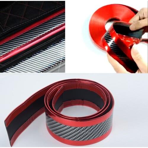 Mirror Door Sill Protector Strips Side Body Side Skirt 1 Roll Anti-scratch Bumper Carbon Fiber Rear