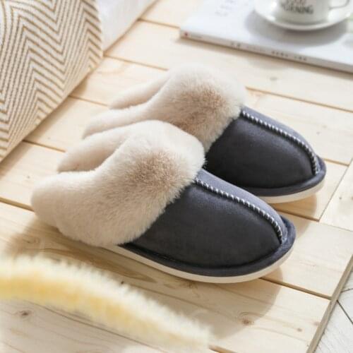 2021 Women Faux Fur Winter Fuzzy Warm Slippers Ladies House Platform Plush Shoes Comfort Flat Bedroom Slides Zapatilla Mujer
