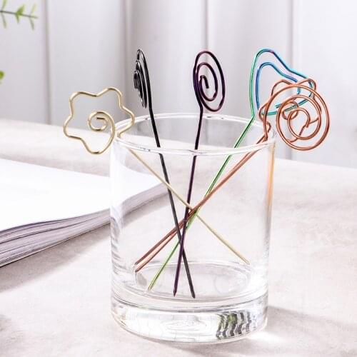 Colorful Many Shape Fruit 304 Stainless Steel Salad Fork With Card Holder