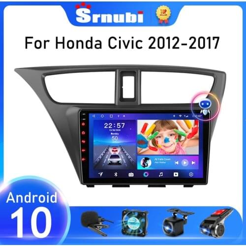 Srnubi Android 10 Car Radio For Honda CIVIC Hatchback 2012-2017 Multimedia Player Navigation GPS 2 Din 4G WiFi Audio Stereo DVD