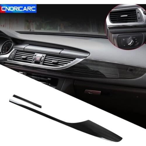 Car Styling Carbon Fiber Color Console Dashboard Decoration Panel Cover Sticker Trim For Audi A6 C7 2012-18 Interior Accessories