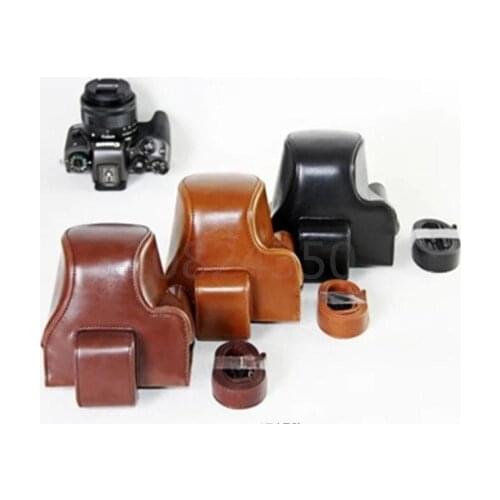 New PU Leather Oil Skin Camera Case Bag Cover for Canon EOS M50 M5 camera with 15-45mm Lens Shoulder With Shoulder Strap