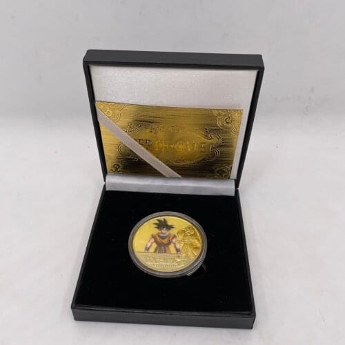 DBZ01 22Designs Anime Son-Goku-Bejita-Bulma-Torankusu-Kuririn Gold Color Plated Coin with Nice Gift Box