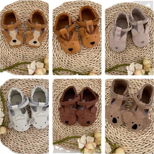 In Stock Ins Hot 2021 A/W Danish Style Baby Shoes Handmade First Layer Cowhide Velcro Toddler Shoes First Walkers