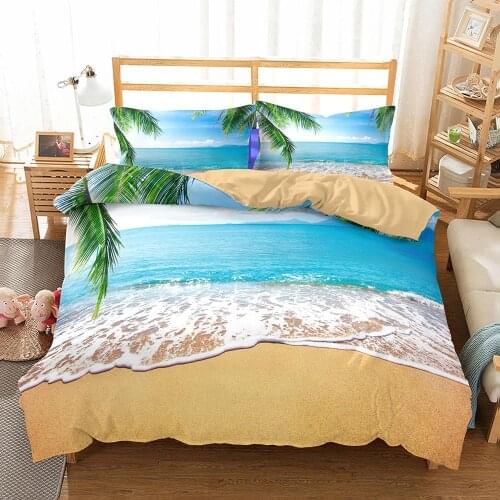 Dropshipping 3D Bedding Set Sea wave Print Print Duvet cover set bedclothes with pillowcase bed set home Textiles