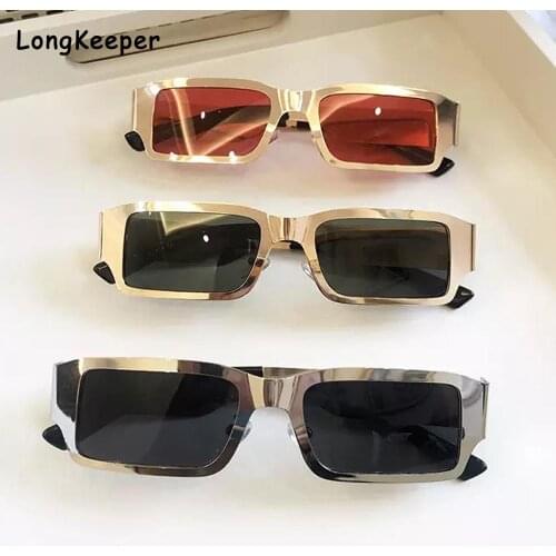 Brand Design Small Square Steampunk Sunglasses Men Women Fashion Vintage 90s Ins Sun Glasses Female Shades UV400 Trendy Oculos