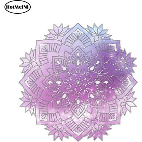 HotMeiNi 13cm x 13cm Watercolor Mandala Car Sticker Boho Decal Vinyl Reflective Car Styling Waterproof Window Accessories