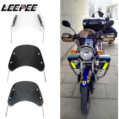 LEEPEE 5-7 inch Motorcycle Headlight Windshield Wind Deflector Windscreen for Honda Kawasaki Suzuki Auto Accessories